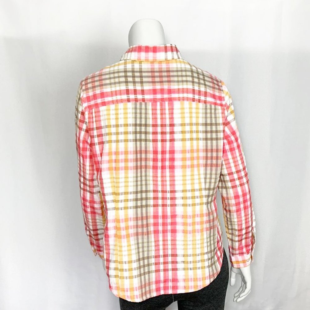 ALIA Plaid button down top - Picture 3 of 7